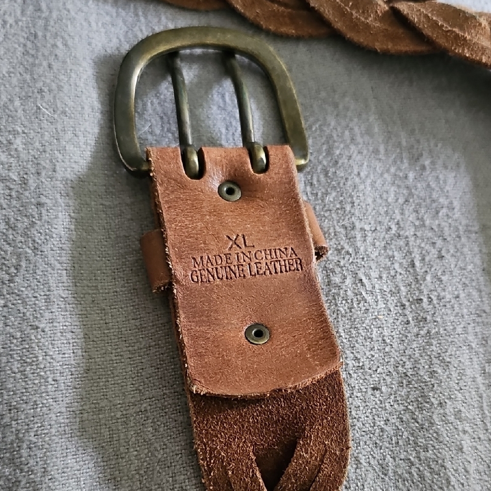 American Eagle Outfitters Tan Braided Leather Belt - Picture 2 of 2